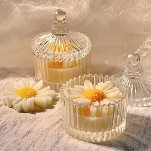 Handmade Daisy Design Scented Aromatherapy Candles Soybean Wax Decorative Gifts Fragrance Oil for Holiday Glass