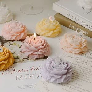 Handmade Decorative Flower Candle Perfumada Aromatherapy Peony Shaped Flower Scented Candle for Wedding Celebration Home Decor
