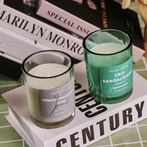 Handmade Essential Oil Aromatherapy Soy Wax Scented Glass Cup Souvenir Gift Candle Home Manufacturer Customization Thanksgiving