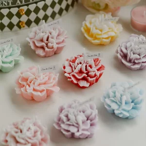 Handmade Flower Shape Carnation Scented Perfume Candles Souvenir Home Decor Soy Wax Bulk Personalized Scented Candles