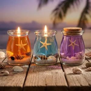 Handmade Glass Jar Holiday Scented Aromatherapy Candle for Wedding Home Decoration Ramadan & New Year Natural & Long lasting