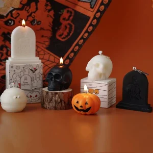 Handmade Halloween Pumpkin Scented Candle Atmosphere Party Gift Home Fragrance Decoration Creative Skull Shaped Scented Candle