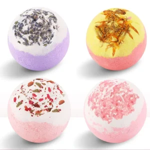 Handmade Luxury 4PCS Pack Dry Flower Petal Organic Moisturizing Relaxing Fizzy Fun Customized Fragrance Color Bath