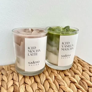 Handmade Matcha Scented Candle Gift Set Natural Soy Wax Candle for Meditation Yoga and Tea Lovers