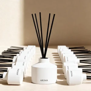 Handmade Matte White Aromatherapy Porcelain Ceramic Diffuser Bottle Set with Gift Box
