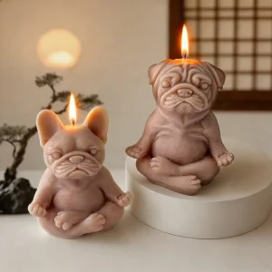 Handmade Meditation Puppy-Shaped Scented Candle Creative Animal Design for Home Decoration and Exclusive Cross-Border Souvenir