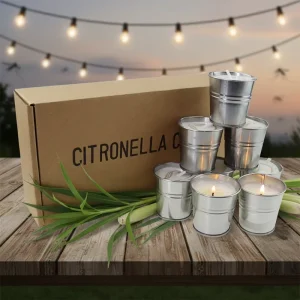 Handmade Metal Bucket Soy Wax Aromatherapy Environment Friendly Outdoor Camping Mosquito Repellent Candle 55 g Christmas