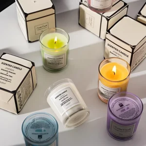 Handmade Mini Soy Wax Candle Long Lasting Smoke Free Aromatherapy Glass Jar for Home Decor for Ramadan & Father’s Day