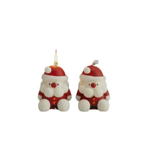 Handmade Modern Santa Claus Shaped Cute Design Holiday Party Ready Home Decor Fragrant Scented Candle Halloween New Year