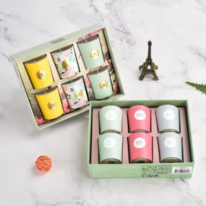Handmade Natural Soy Wax Aromatherapy Candle Gift Box Set with Berry Rose & Fig Scent Romantic Fragrance Souvenir