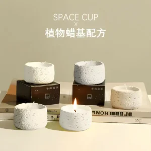 Handmade Nordic Soy Wax Pillar Aromatherapy Candle Custom Scent Colorful Plaster Cup Modern Style Yoga Meditation Mother’s Day