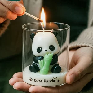 Handmade Novelty Cute Bear Glass Jar Candles Custom Home Decor Fragrance Soy Wax Private Label Scented Candles