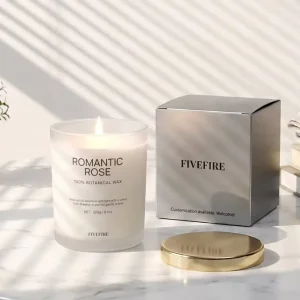 Handmade Organic Environment Friendly 8 oz Matte White Glass Natural Soy Scented Candles Fragrance Gift Packing Lid