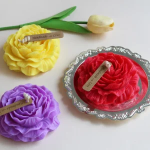Handmade Peony Flower Aromatherapy 130g Natural Soy Wax Scented Candle Home Decor Smokeless