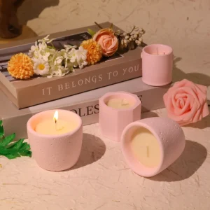 Handmade Plaster Cup Soy Wax Candle Home Fragrance Aromatherapy Candle for Gift
