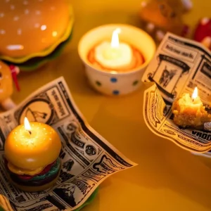 Handmade Realistic Fast Food Shaped Scented Candle Custom Scent Color Packaging Funny Prank Gift Party Table Decoration