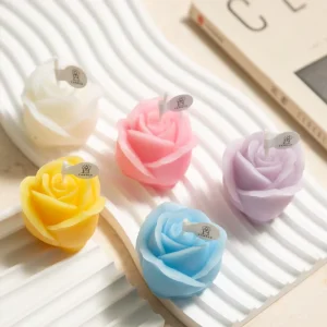 Handmade Rose Scented Fragrance Candles Creative Candle Shaped Gifts for Christmas Valentine’s Day Easter for Home Decoration