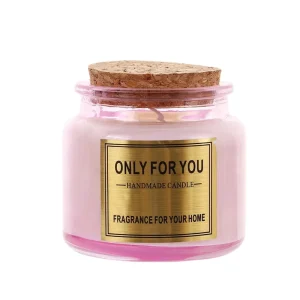 Handmade Scented Candle Gift Set, Natural Soy Wax, Aromatherapy, Cork Lid, Colorful Glass Jar, Smokeless