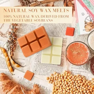 Handmade Scented Natural Soy Wax Cubes Custom Clamshell Packaging Wax Melt Tablets for Candles Pumpkin Wax Melts