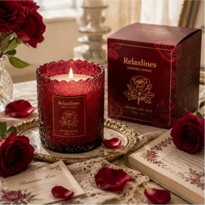 Handmade Scented Soy Candles with Custom Glass Jars in Various Sizes and Colors