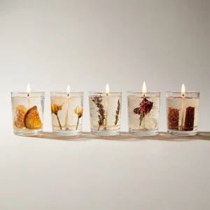 Handmade Soy Wax Candles Cute Flower Pattern Jasmine Fragrance Custom Wedding Birthday Gift Set for Christmas