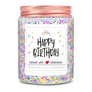 Handmade Soy Wax Creative Confetti Candy Needle Birthday Cake Glass Jar Essential Oil Scented Gifts Candles Sets