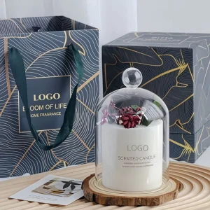 Handmade Soy Wax Eco-friendly Candle with Custom Logo Tulip Design for Thanksgiving Home Decoration Luxury Glass Jar