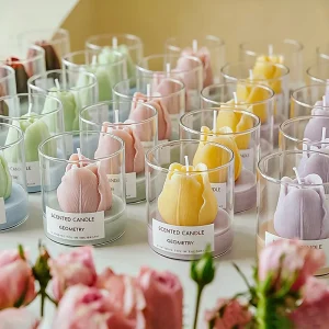 Handmade Soy Wax Glass Jar Candles Home Decor Creative Gifts Wedding Ornaments Party Favors Tulip Flower Scented Candles