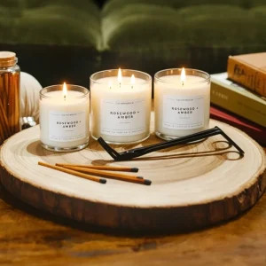Handmade Soy Wax Scented Candle Smokeless Glass Jar for Yoga Meditation and Home Decor