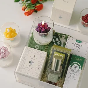 Handmade Soy Wax Tulip Flower Scented Art Candle Glass Jar Biodegradable Non-Toxic Christmas Home Decor Gift for Weddings