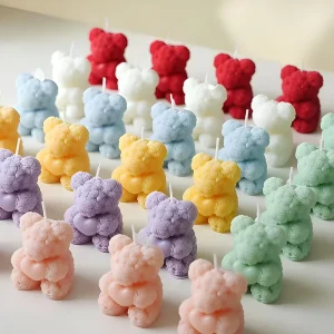 Handmade Soy Wax Valentine’s Day Birthday Creative Gift Rose Bear Shaped Aromatherapy Scented Art Candle Home Decoration Wedding