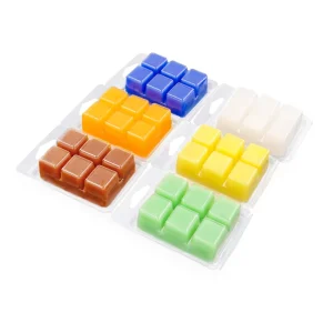 Hanging Scented Clear Plastic Candles Packing Cubes 6 Cavity Mold Clam Shells Packaging Wax Melt Containers for Wax Tarts