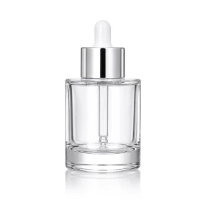 Heavy Glass 50ml Thick Bottom Empty Dropper Essential Oil Bottles with Screen Printed Round Shape