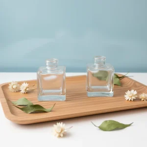 High Efficiency Nordic Style Clear 100ml Empty Perfume Aroma Square Glass Reed Diffuser Bottle