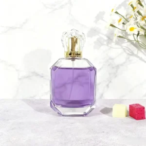 High Grade Perfume Empty Portable Press Spray Transparent Glass Square Fragrance Perfume Bottle