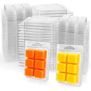 High Melting Point Soy Wax Melt Clamshell Packaging Clear Plastic 6 Cavity Wax Melting Device