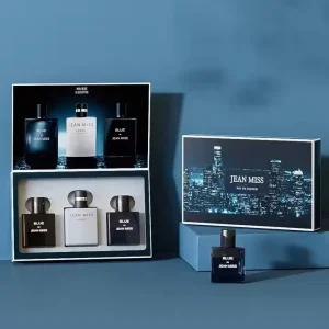 High Quality Blue Men’s Perfume Gift Box Set Woody Fresh Floral Spicy Scent Long lasting Light Fragrance Travel Regular Sizes