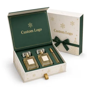 High Quality Custom Logo Christmas Magnetic Perfume Gift Box Luxury Rigid Paper Packaging Box for Fragrance Set