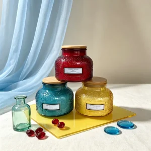 High Quality Customized Fragrance and Logo Customized Glass Color Handmade Candles Luxury Soy Wax Scented Candles