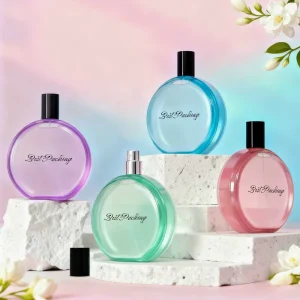 High Quality Glass Perfume Bottle Clear Empty Fragrance Container Thick Bottom Round Fine Mist Spray Aroma Personal Care