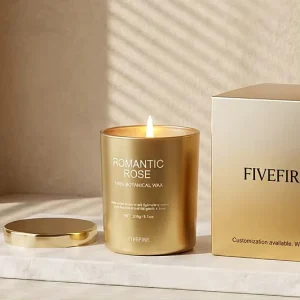 High Quality Golden Luxury Style Scented Candles Pure Natural Soy Candles With Metal Lid Customized Logo For Home Decoration