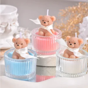 High Quality Home Decor Little Bear Shaped Aromatherapy Candles Romantic Wedding Valentine’s Day Gift Handmade Scented Candles