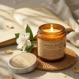 High Quality Luxurious Amber Glass Jar Aromatherapy Candles with Natural Soy Wax for Home Decoration to Relieve Stress and Relax