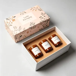 High Quality Luxury Drawer Box Packaging Box Custom Logo Design Three Candles Set Gifts Packaging Box Cosmetics Kit Paper Box