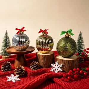 High Quality Luxury Handmade Soy Wax Scented Candles Custom Fragrance & Logo Spherical Jar Christmas Candle