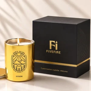 High Quality Luxury Style Golden Scented Candles Soy Wax Candles Custom Private Logo Gift Box Set for Home Decor & Gift