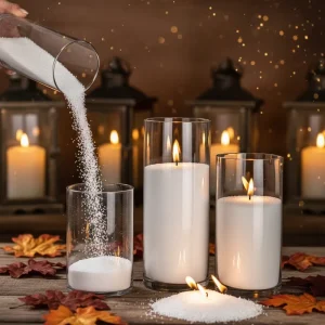 High Quality Organic Plant Based Sand Wax Candles Sand Candle Colored Powder Wax Pearled Candle for Wedding Home Decor
