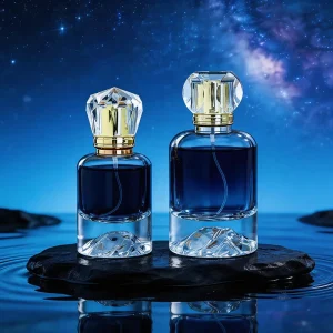 High-end Design Transparent Volcano 80ml Custom Matte Cylinder Slugged Bottom Pump Sprayer Empty Perfume Glass Bottle 100pcs