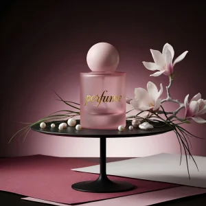 High end New Design Cylindrical Mini Perfume Bottle with pink Cap