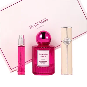 High quality Brand Perfume Set Light Rose Scent Type Gift Box Long lasting Perfume Lipstick Three piece Set Gift Box